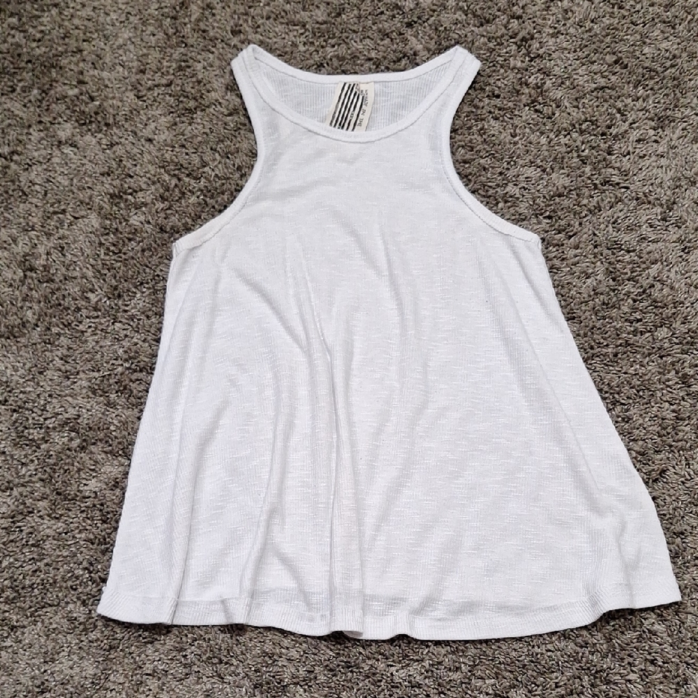Free People Relaxed Tank Top-Racerback-White-XS